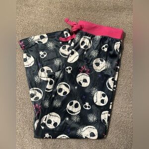 NWT Nightmare Before Christmas Pajama Pants Wide Leg Hot Pink Goth Disney Pjs L